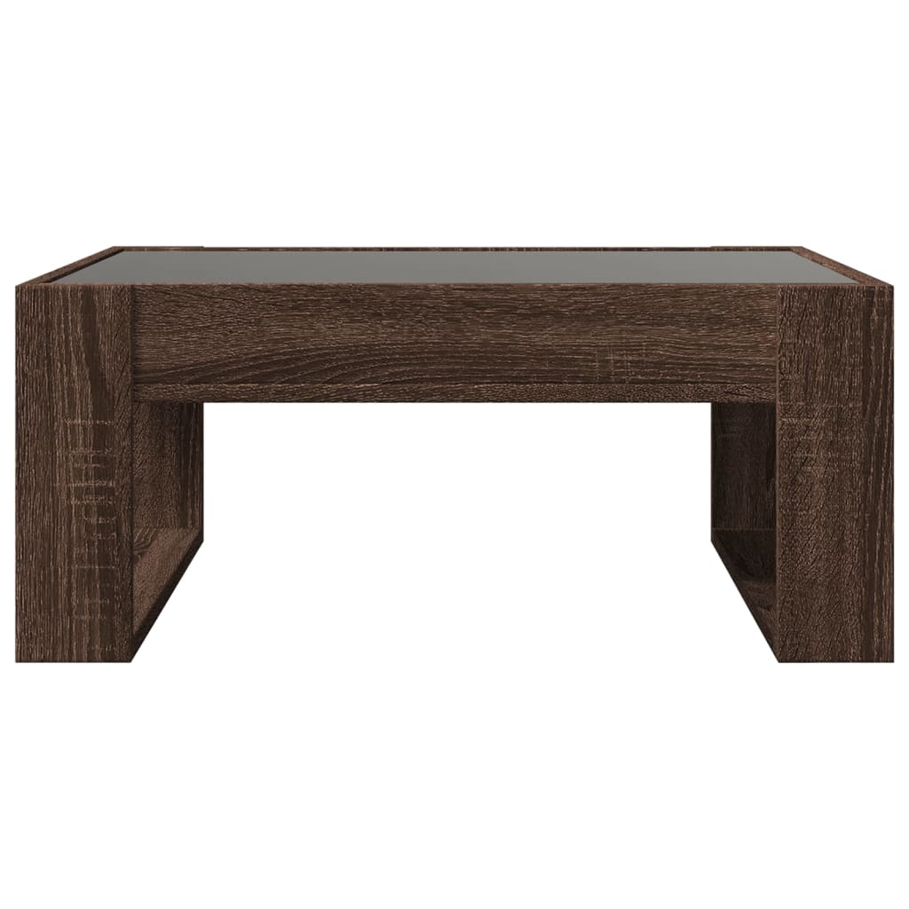 Table basse avec LED infini chêne marron 70x53x30 cm - XIOS