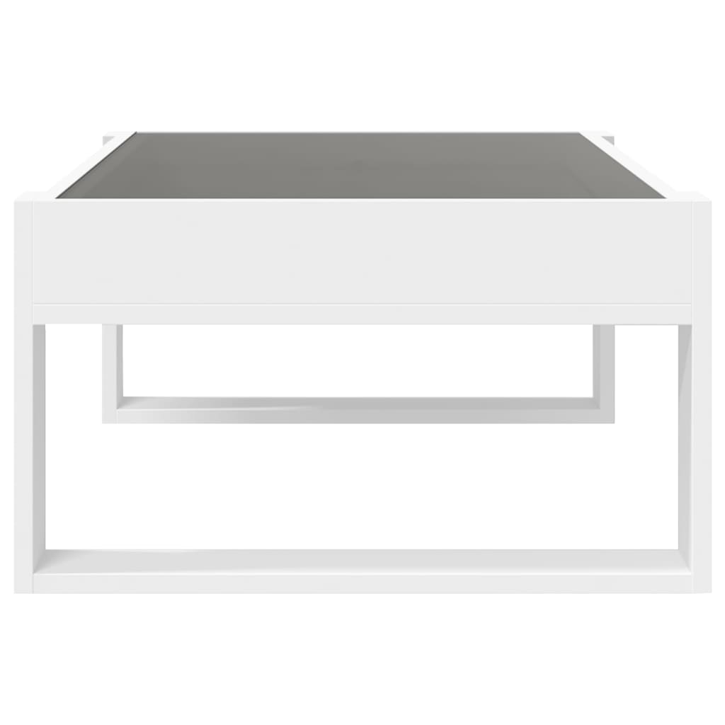 Table basse avec LED infini blanc 90x53x30 cm XIOS
