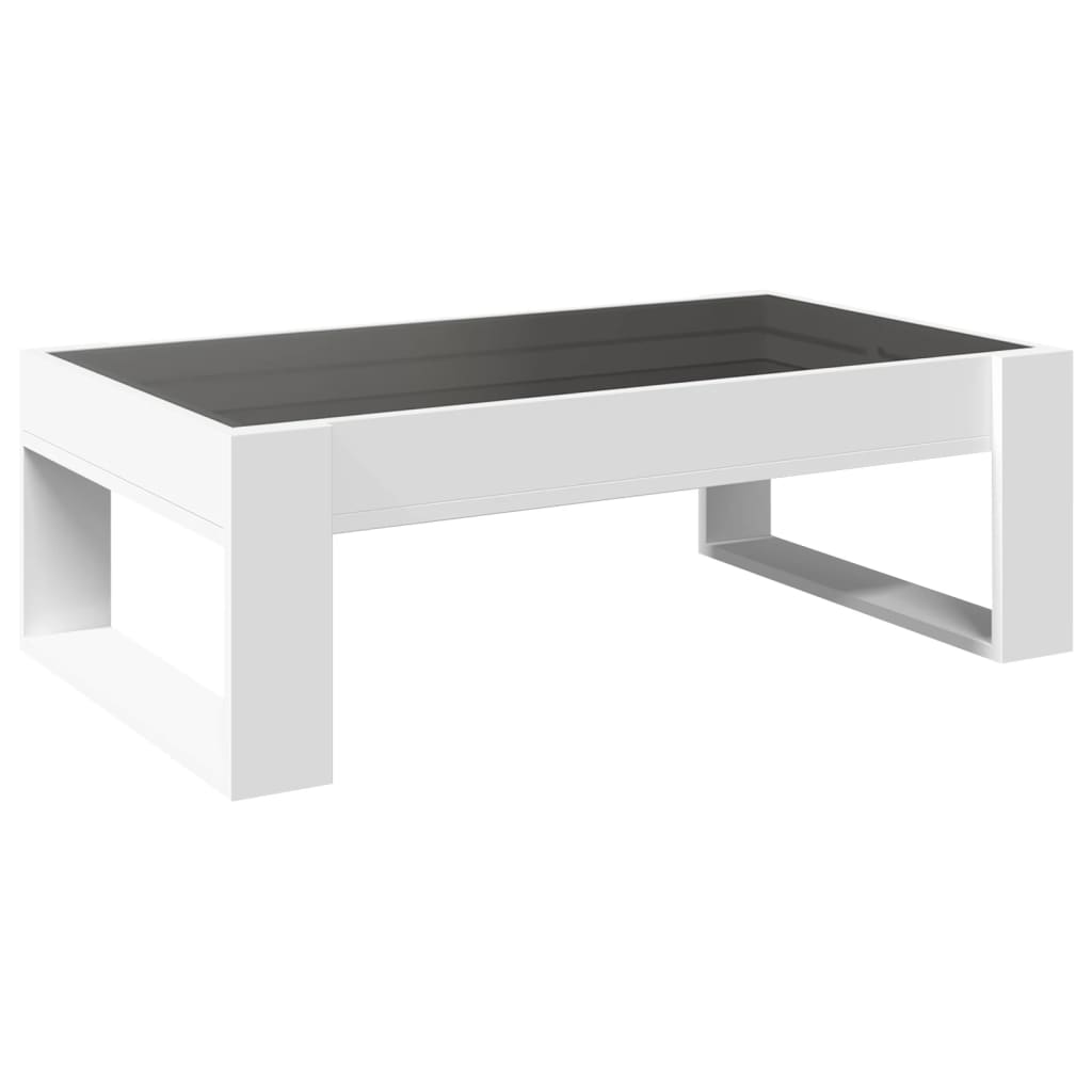 Table basse avec LED infini blanc 90x53x30 cm XIOS