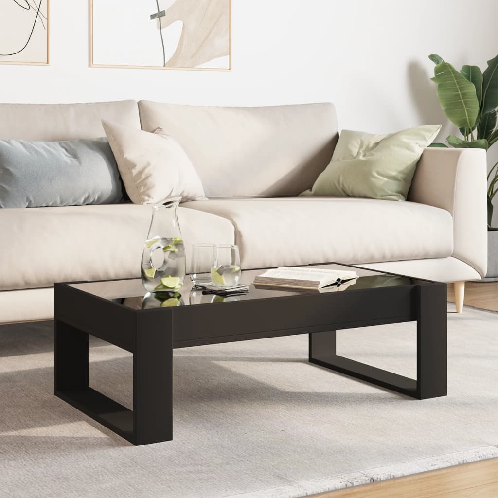 Table basse avec LED infini noir 90x53x30 cm - XIOS