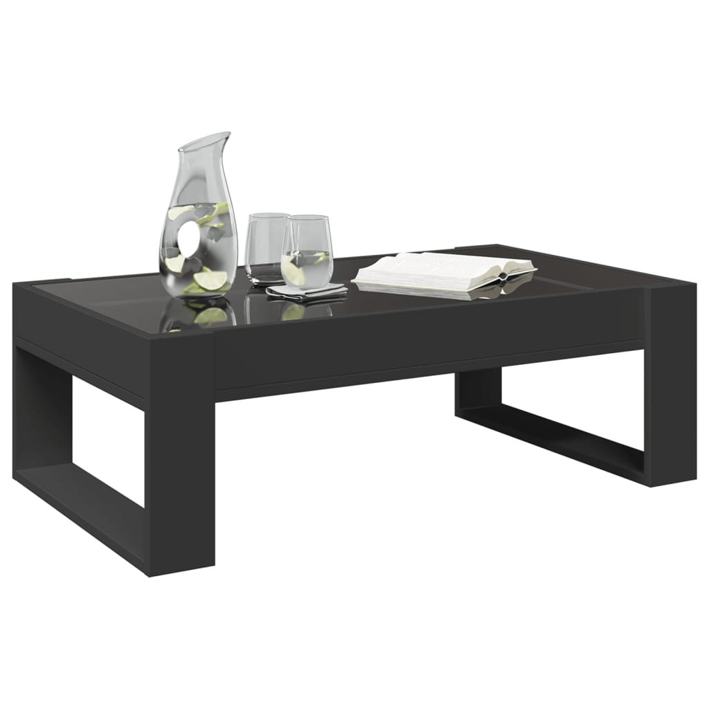 Table basse avec LED infini noir 90x53x30 cm - XIOS