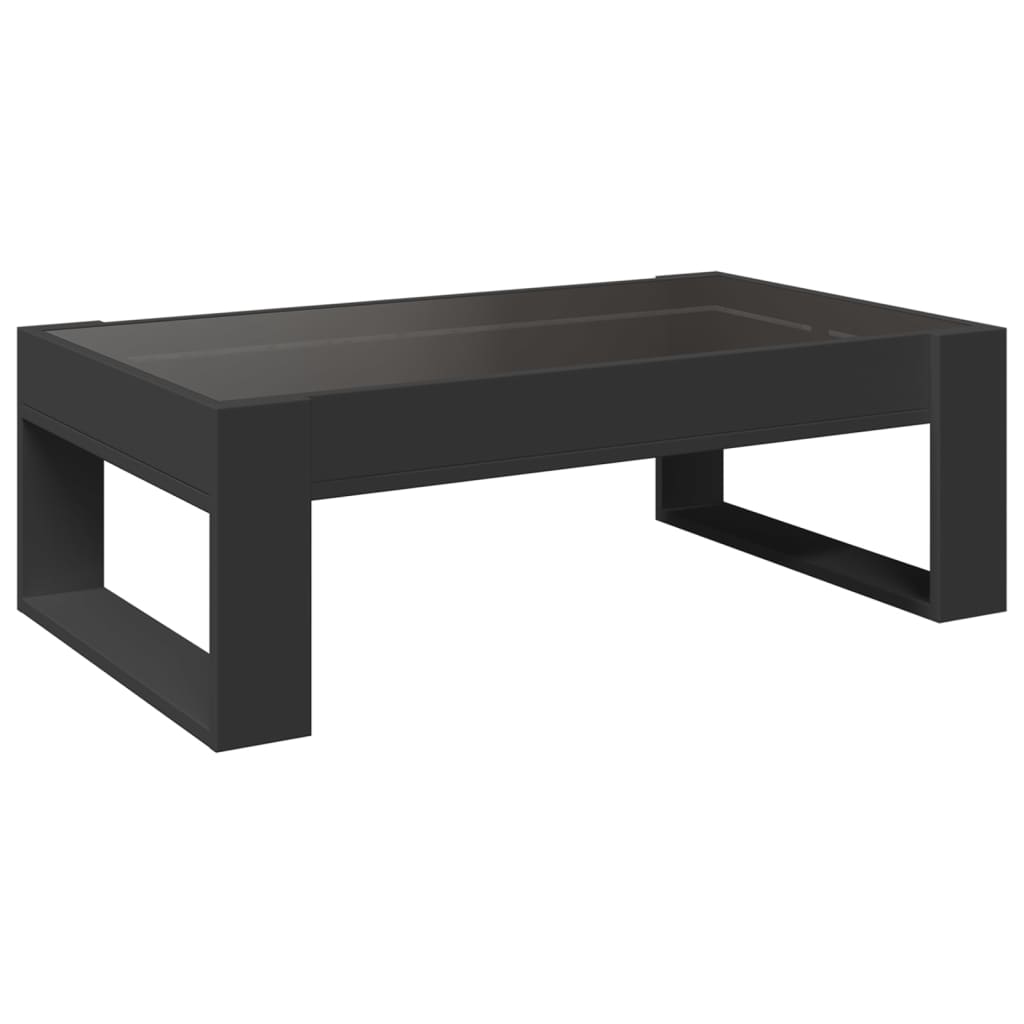 Table basse avec LED infini noir 90x53x30 cm - XIOS