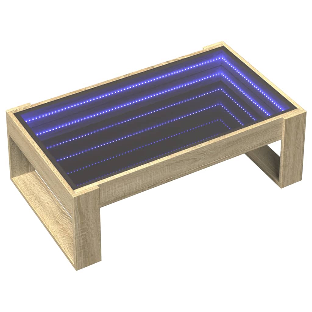 Table basse avec LED infini chêne sonoma 90x53x30 cm XIOS