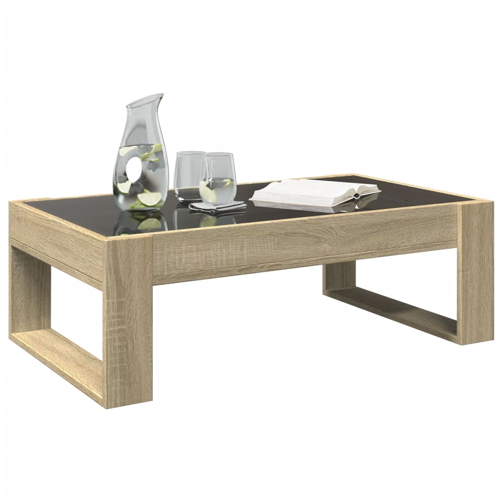 Table basse avec LED infini chêne sonoma 90x53x30 cm XIOS