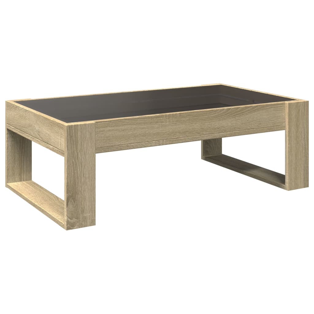Table basse avec LED infini chêne sonoma 90x53x30 cm XIOS