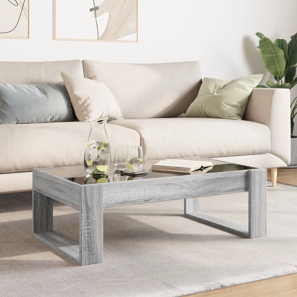 Table basse avec LED infini sonoma gris 90x53x30 cm - XIOS