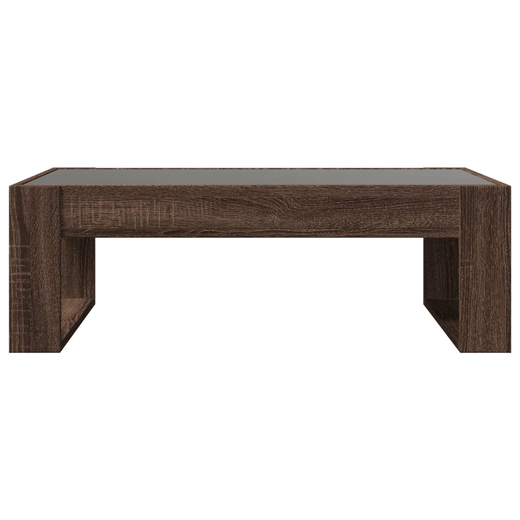 Table basse avec LED infini chêne marron 90x53x30 cm XIOS