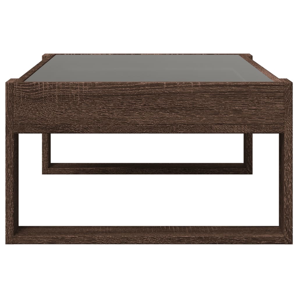 Table basse avec LED infini chêne marron 90x53x30 cm XIOS