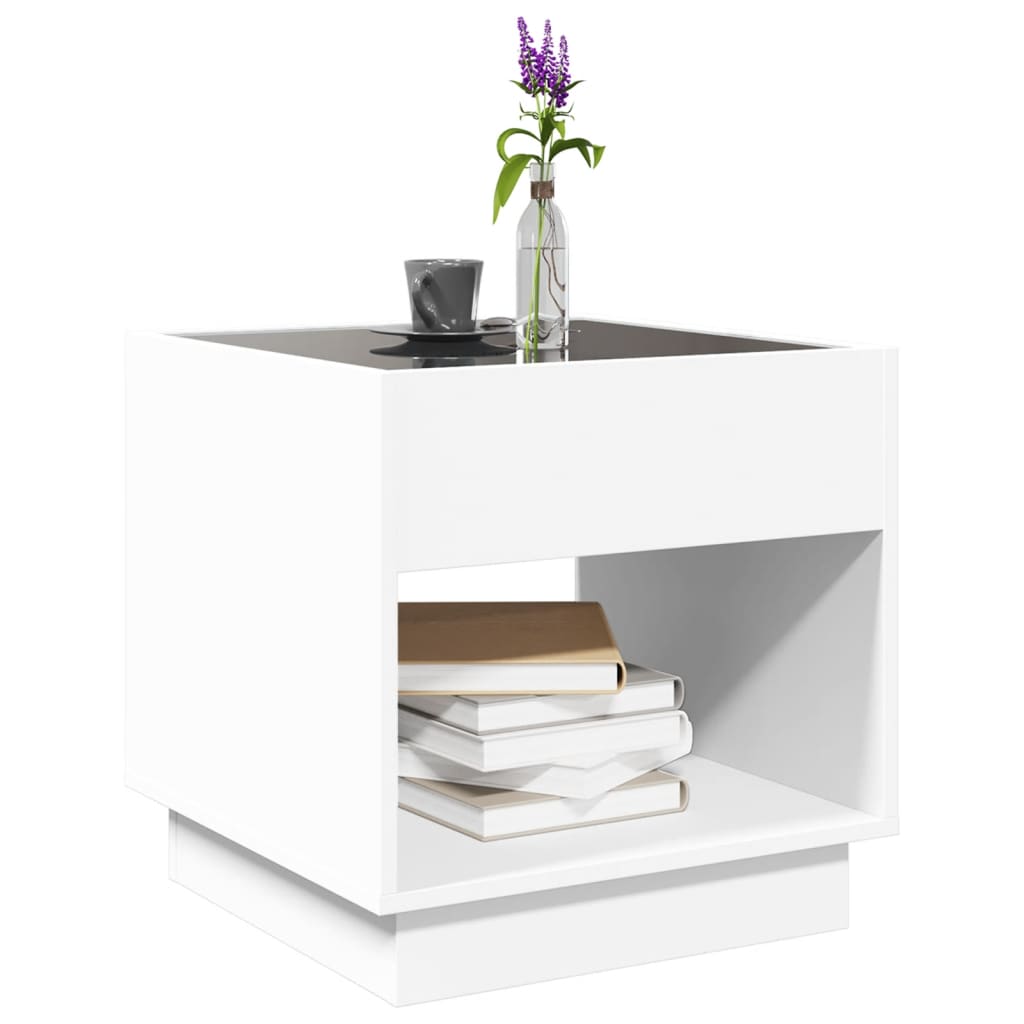 Table basse avec LED infini blanc 50x50x50 cm - XIOS