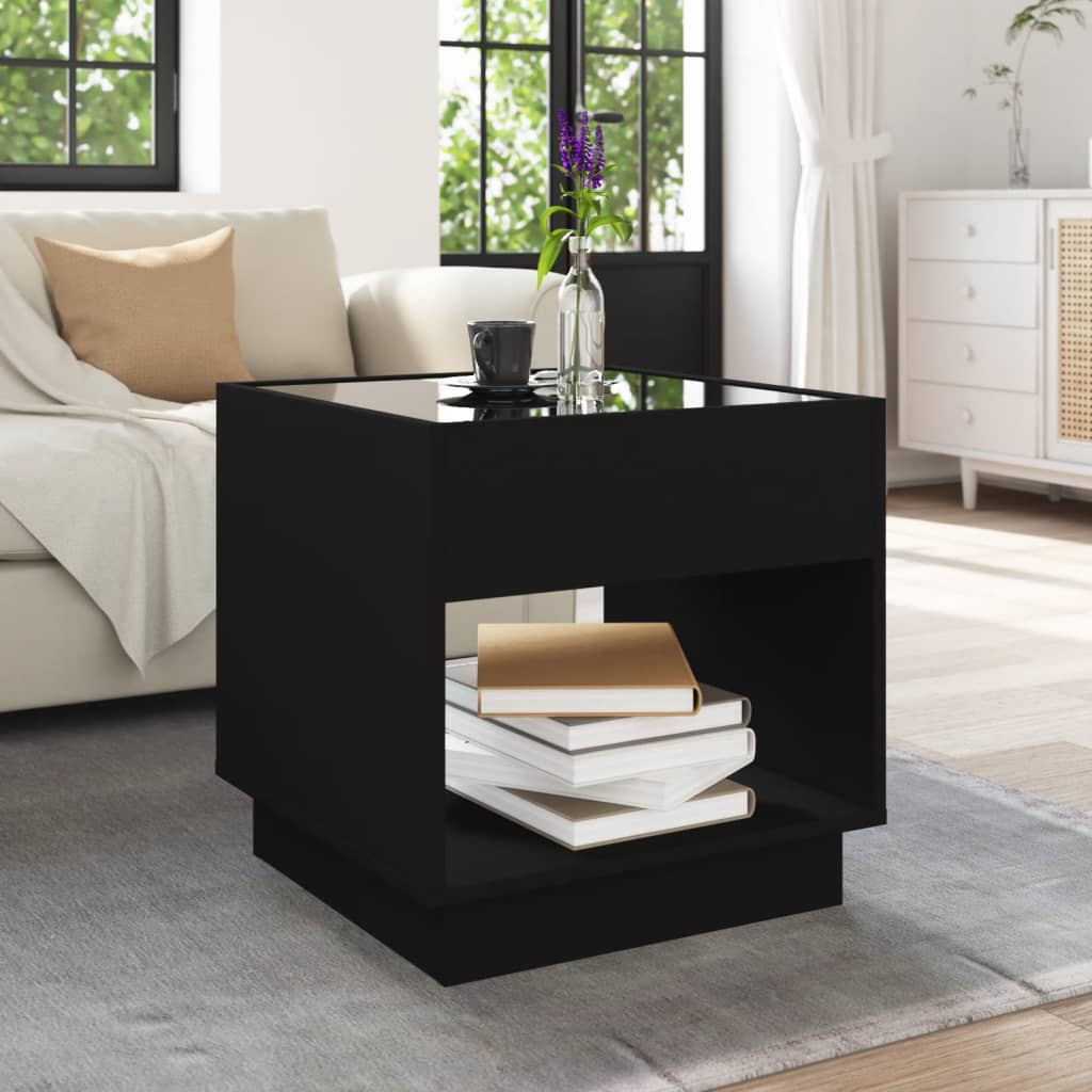 Table basse avec LED infini noir 50x50x50 cm - XIOS
