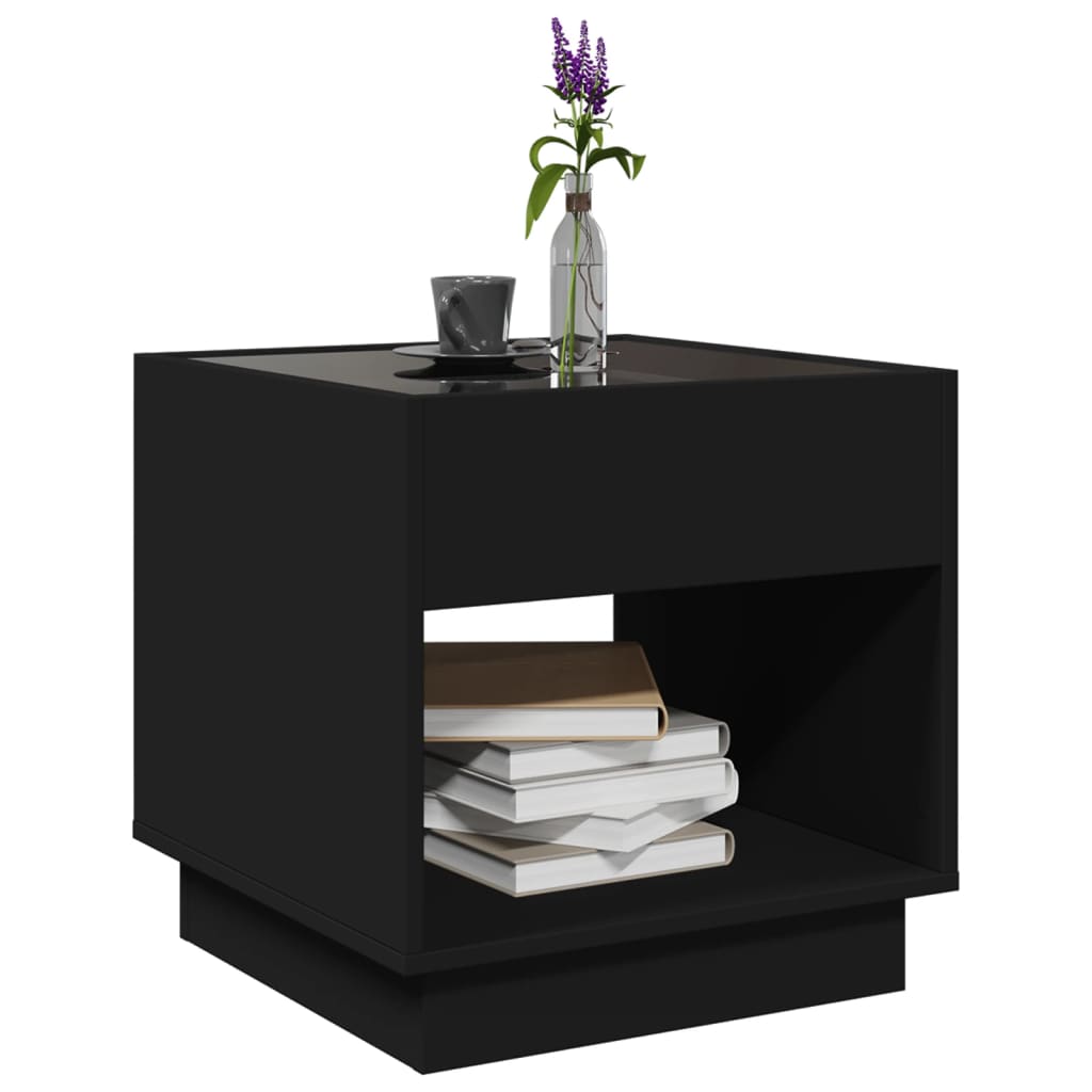 Table basse avec LED infini noir 50x50x50 cm - XIOS