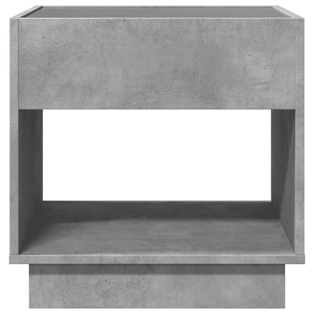 Table basse avec LED infini gris béton 50x50x50 cm - XIOS