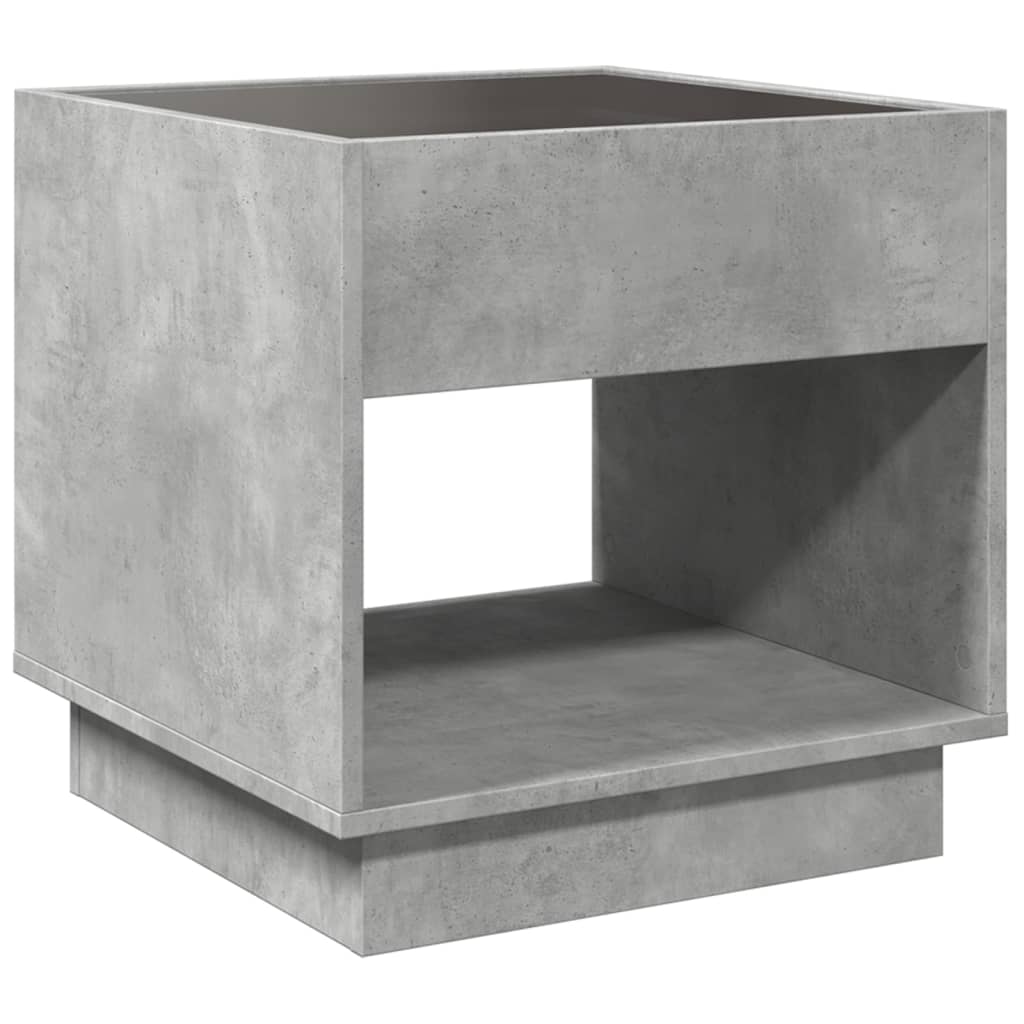 Table basse avec LED infini gris béton 50x50x50 cm - XIOS