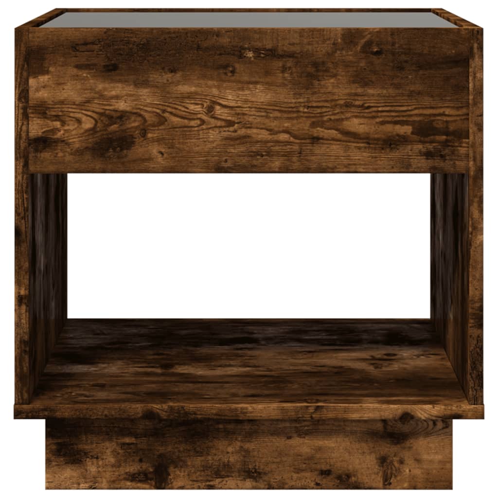 Table basse avec LED Infinity chêne fumé 50x50x50 cm - XIOS
