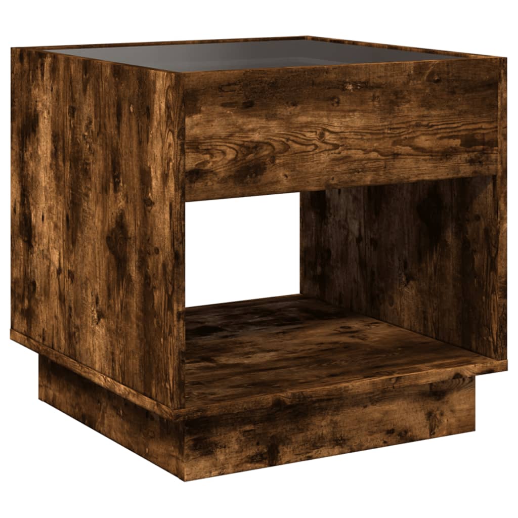 Table basse avec LED Infinity chêne fumé 50x50x50 cm - XIOS