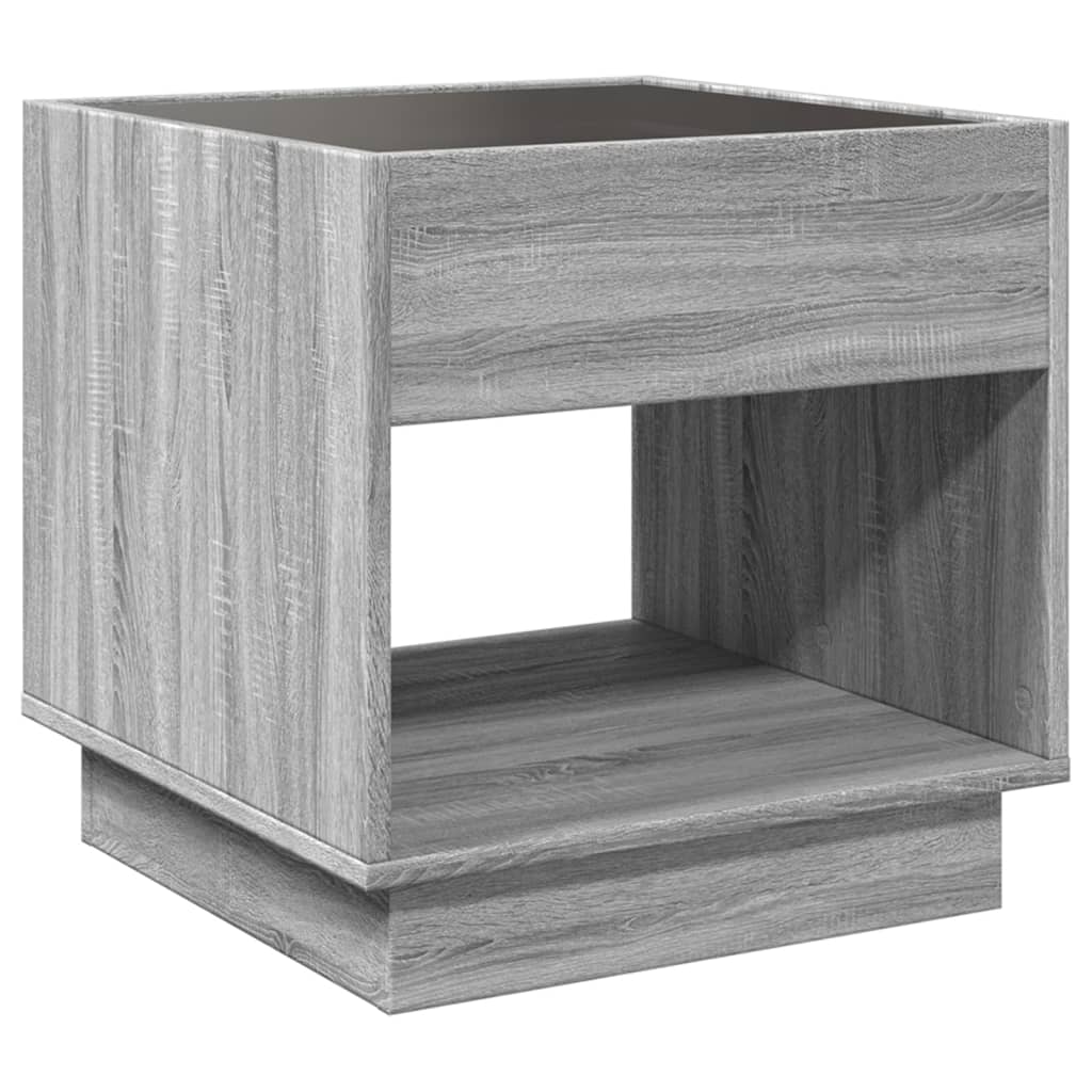 Table basse avec LED infini sonoma gris 50x50x50 cm - XIOS