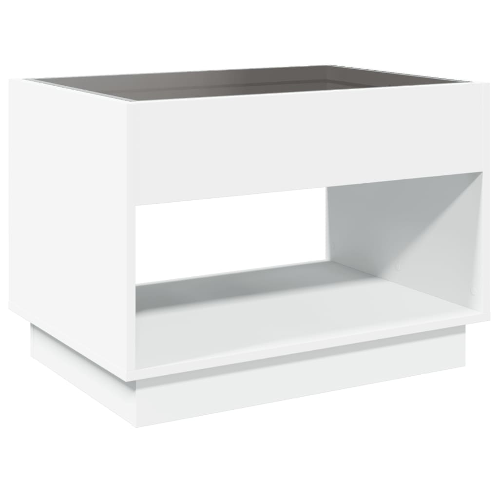 Table basse avec LED infini blanc 70x50x50 cm - XIOS