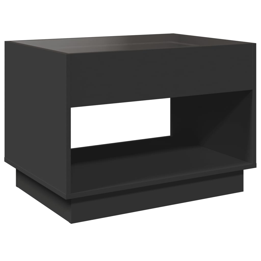 Table basse avec LED infini noir 70x50x50 cm - XIOS