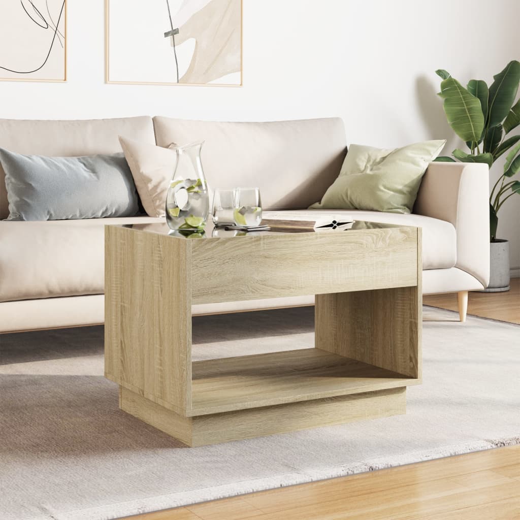 Table basse avec LED infini chêne sonoma 70x50x50 cm - XIOS