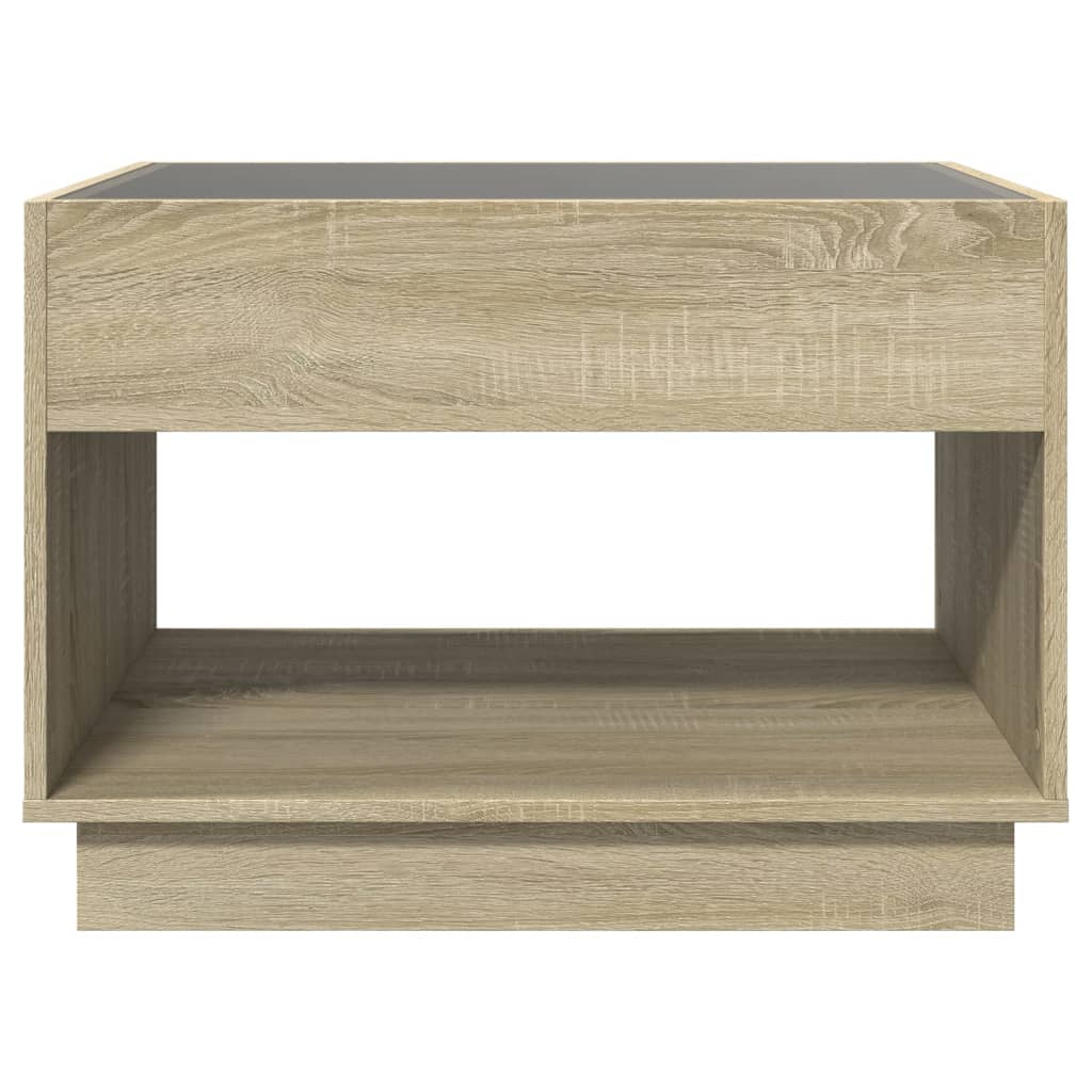Table basse avec LED infini chêne sonoma 70x50x50 cm - XIOS