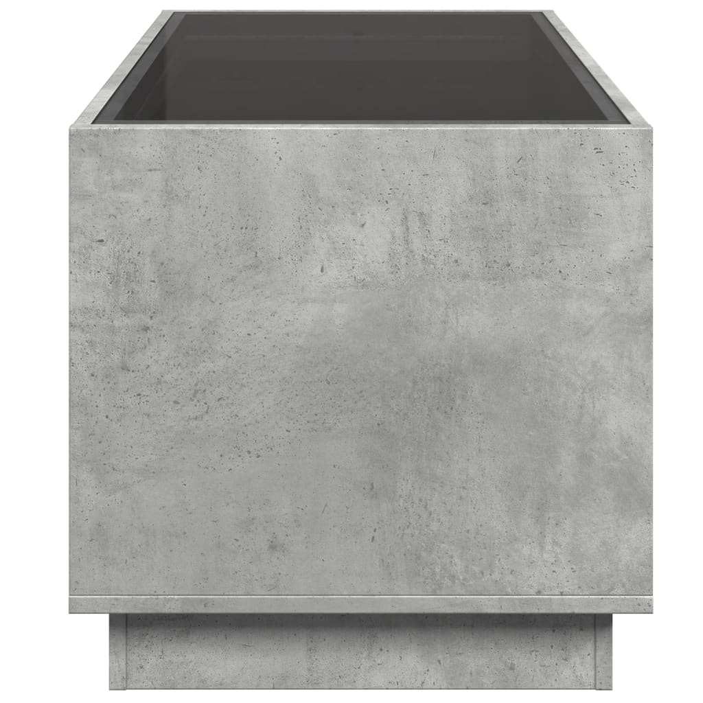 Table basse avec LED infini gris béton 70x50x50 cm - XIOS