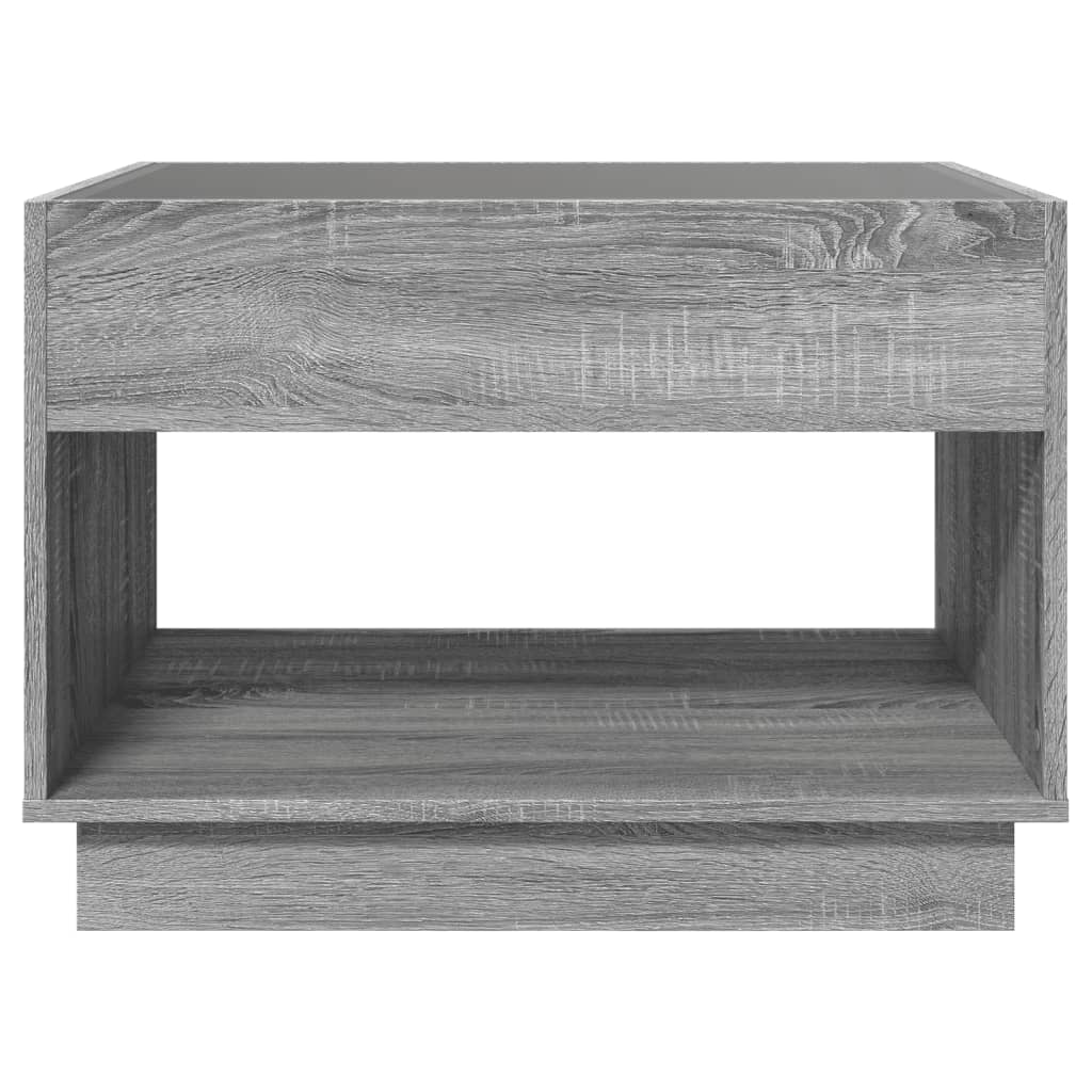 Table basse avec LED infini sonoma gris 70x50x50 cm - XIOS