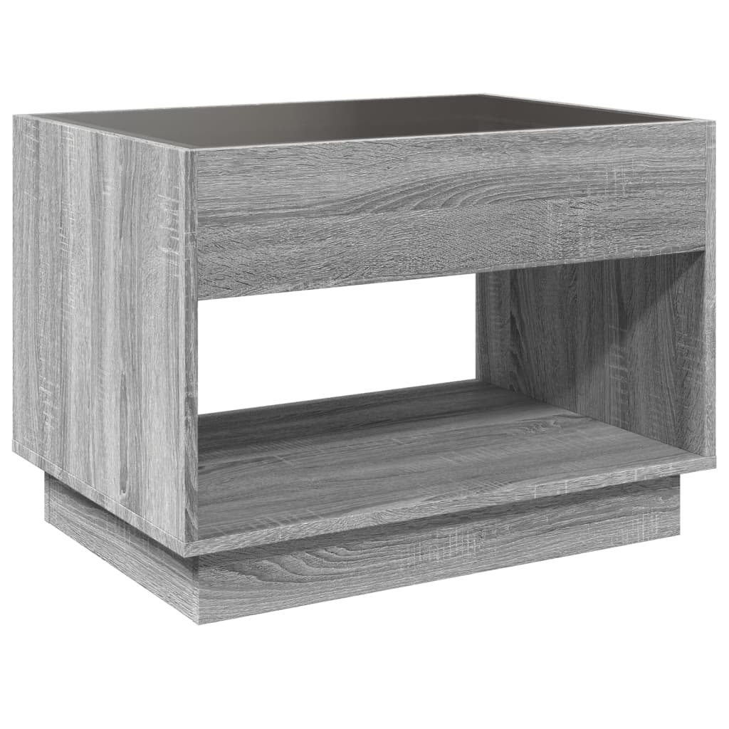 Table basse avec LED infini sonoma gris 70x50x50 cm - XIOS