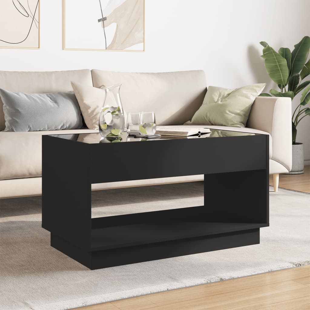 Table basse avec LED infini noir 90x50x50 cm - XIOS