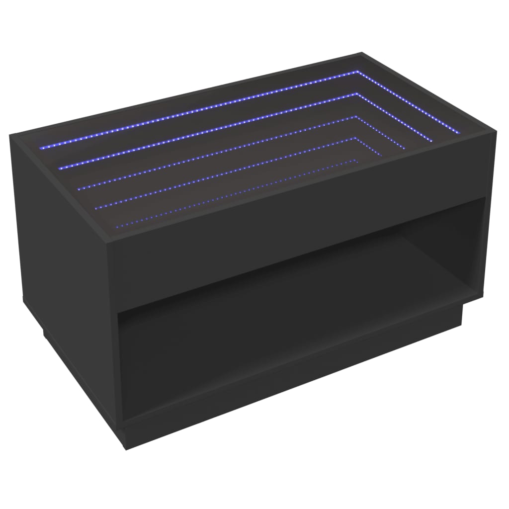 Table basse avec LED infini noir 90x50x50 cm - XIOS