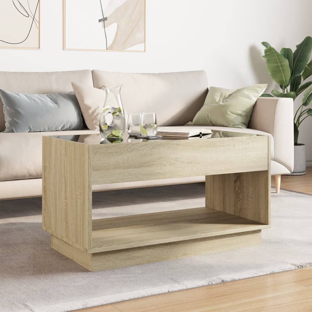 Table basse avec LED infini chêne sonoma 90x50x50 cm - XIOS