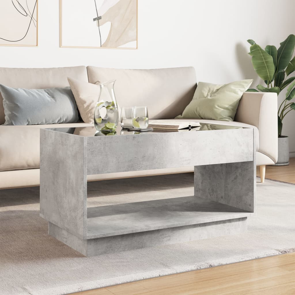 Table basse avec LED infini gris béton 90x50x50 cm - XIOS