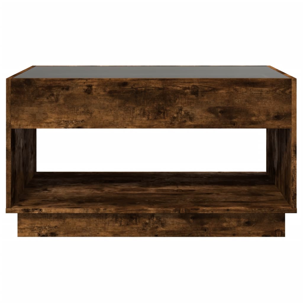 Table basse avec LED infini chêne fumé 90x50x50 cm - XIOS