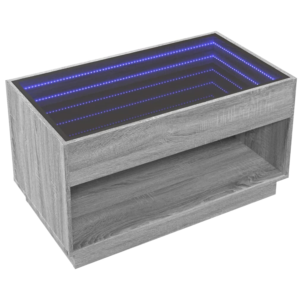 Table basse avec LED infini sonoma gris 90x50x50 cm - XIOS