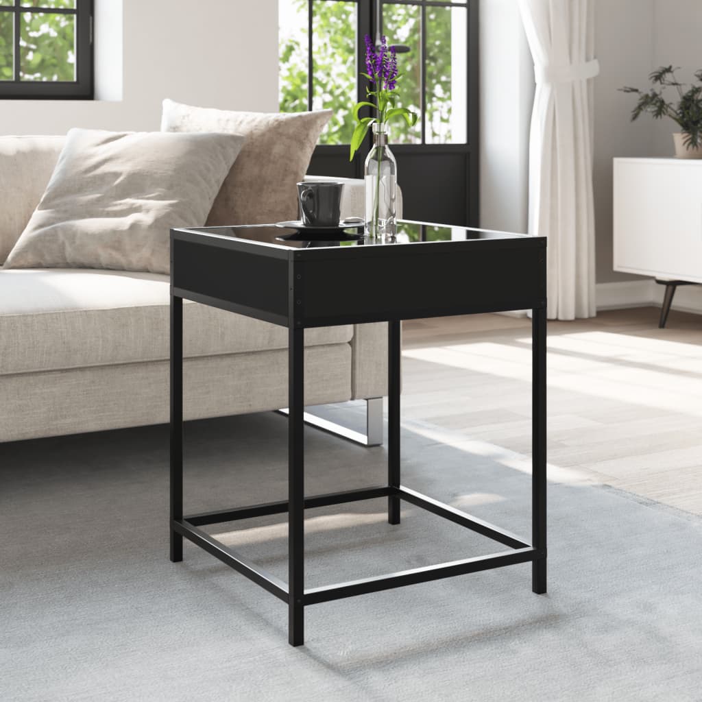 Table basse avec LED Infinity noir 40x40x51 cm - XIOS