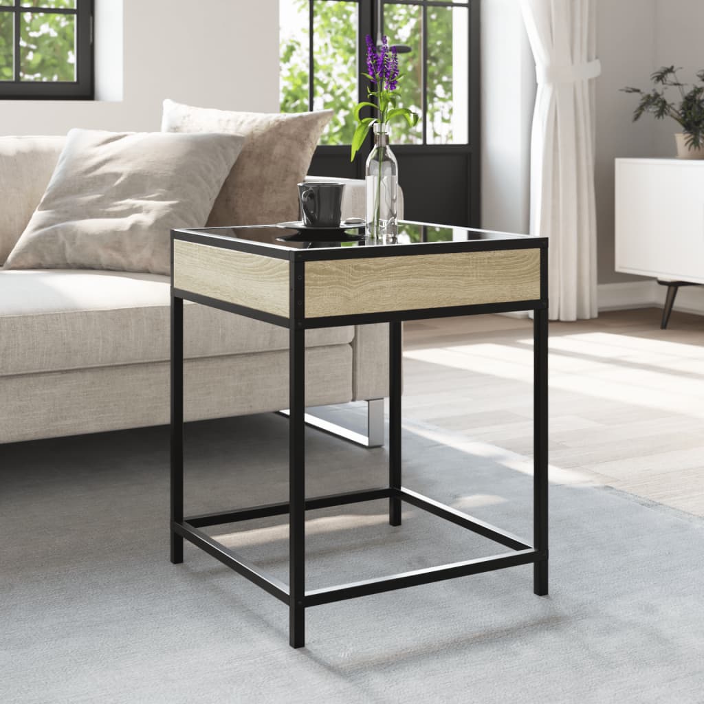 Table basse avec LED Infinity chêne sonoma 40x40x51 cm - XIOS