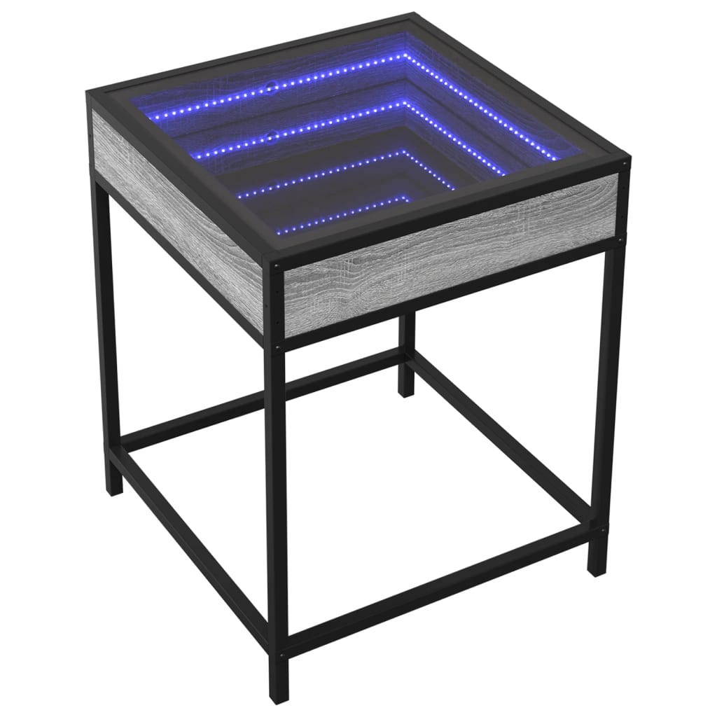 Table basse avec LED Infinity sonoma gris 40x40x51 cm - XIOS