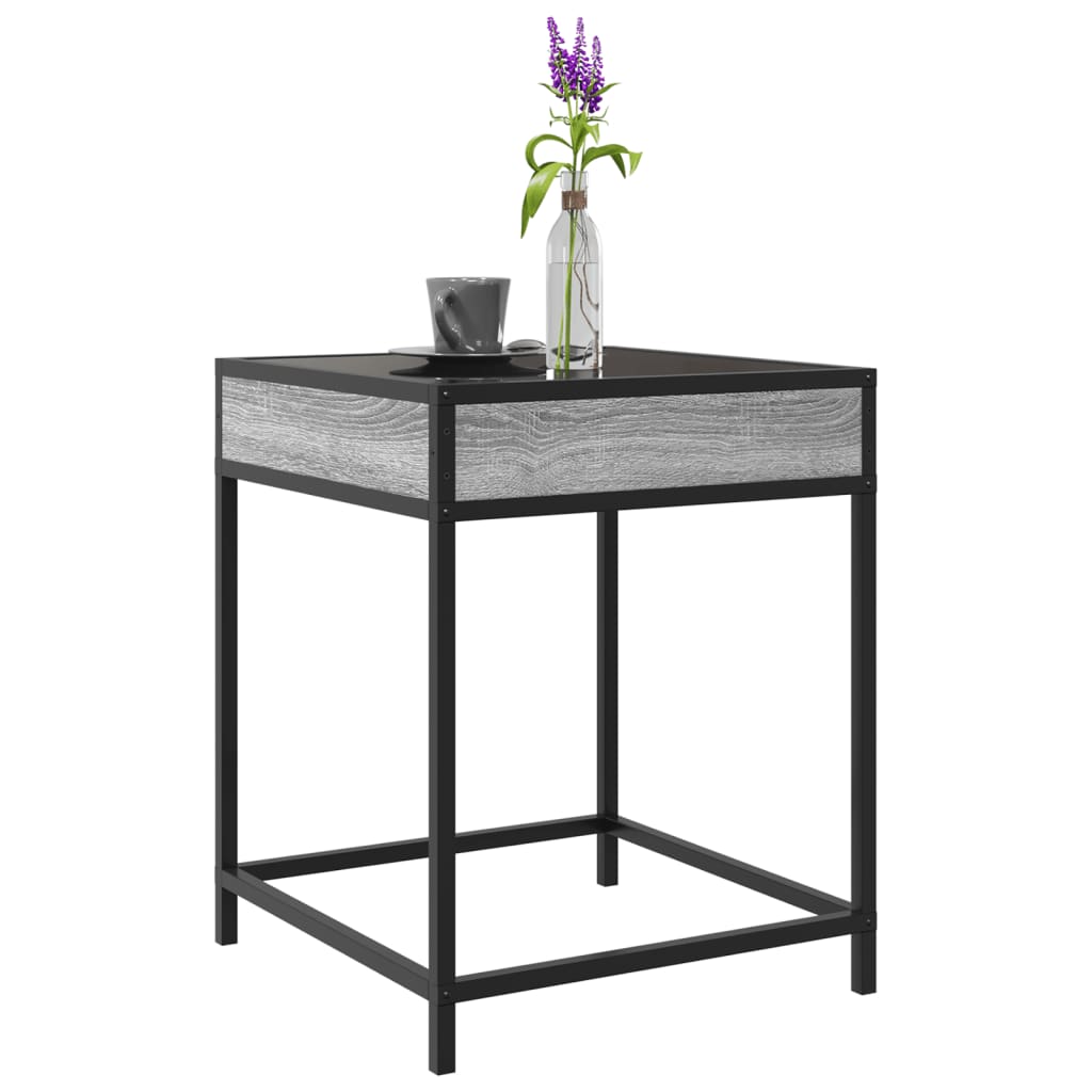 Table basse avec LED Infinity sonoma gris 40x40x51 cm - XIOS