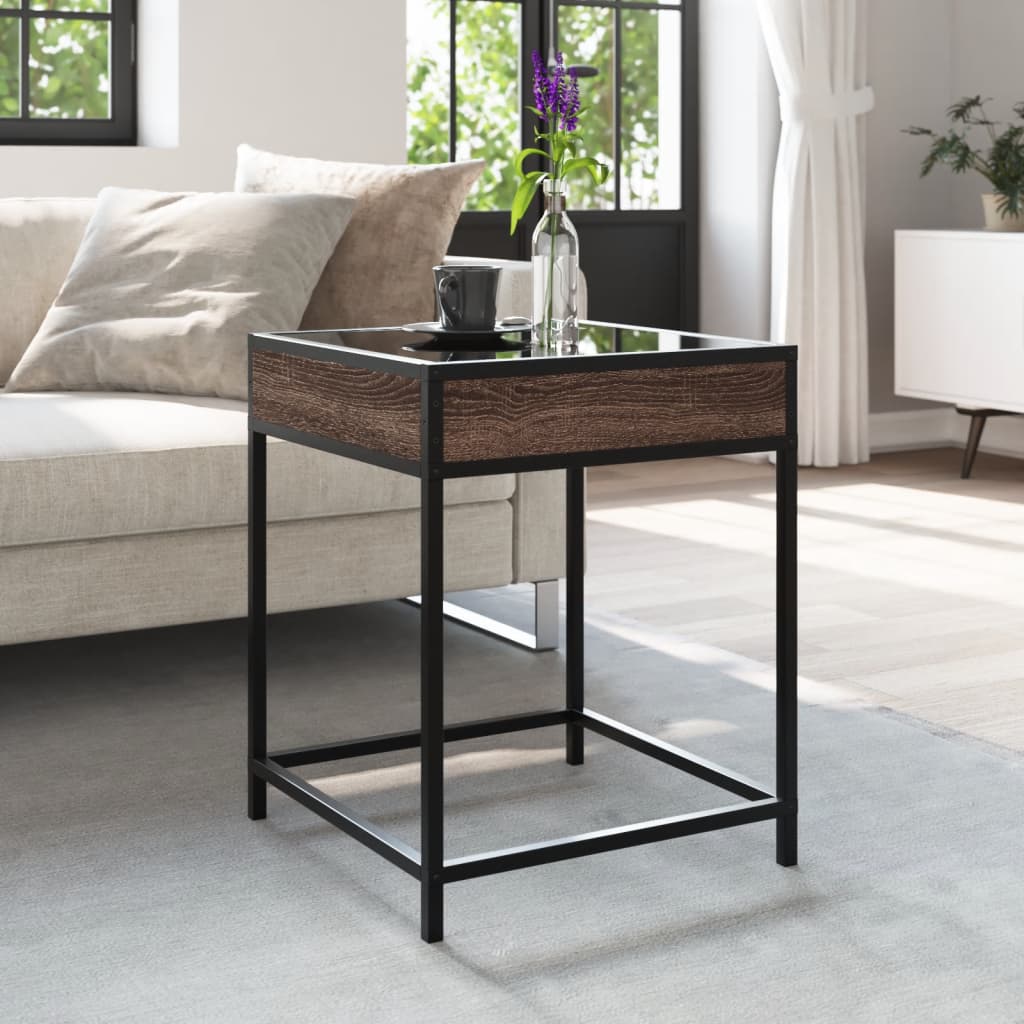 Table basse avec LED Infinity chêne marron 40x40x51 cm - XIOS