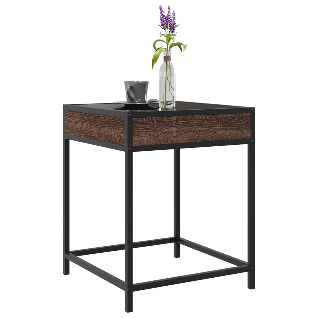 Table basse avec LED Infinity chêne marron 40x40x51 cm - XIOS