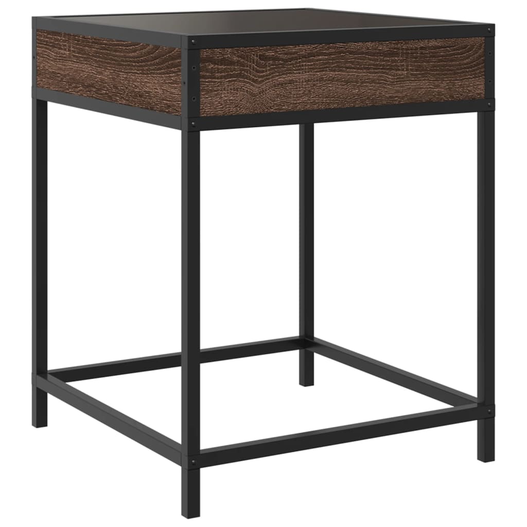Table basse avec LED Infinity chêne marron 40x40x51 cm - XIOS