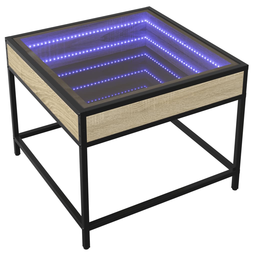 Table basse avec LED infini chêne sonoma 50x50x41 cm - XIOS