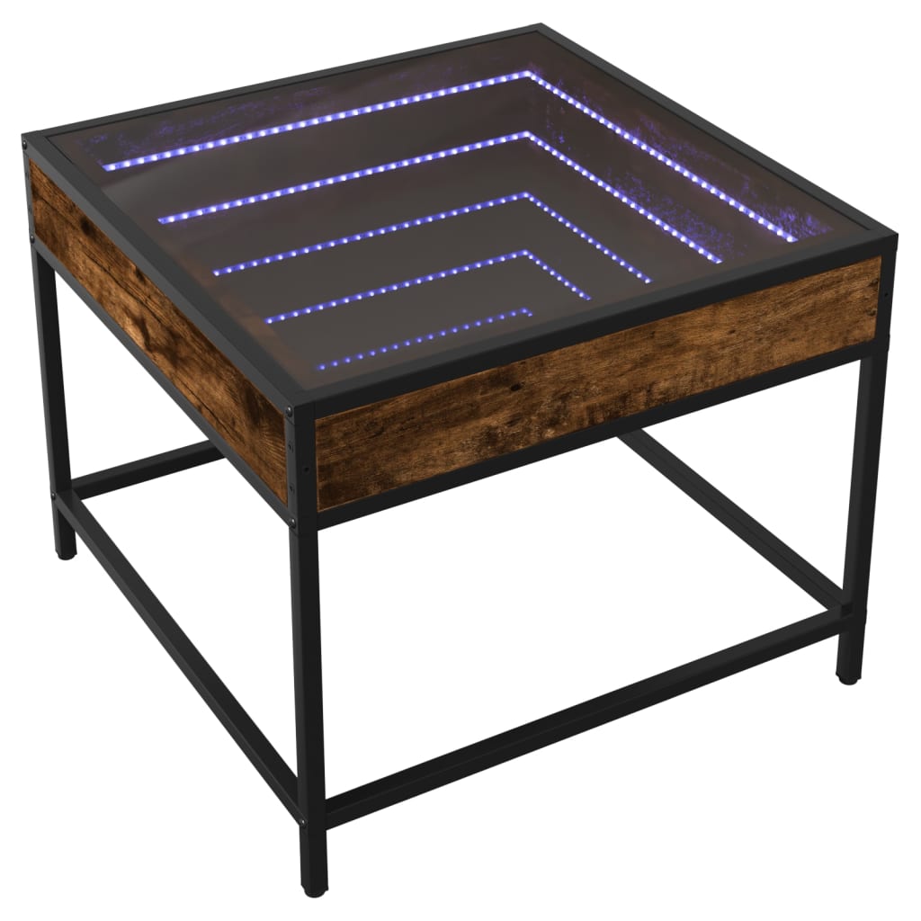 Table basse avec LED Infinity chêne fumé 50x50x41 cm - XIOS