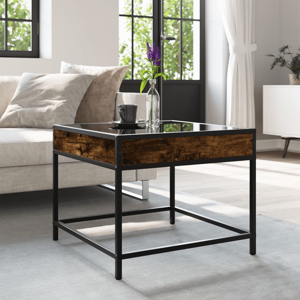 Table basse avec LED Infinity chêne fumé 50x50x41 cm - XIOS