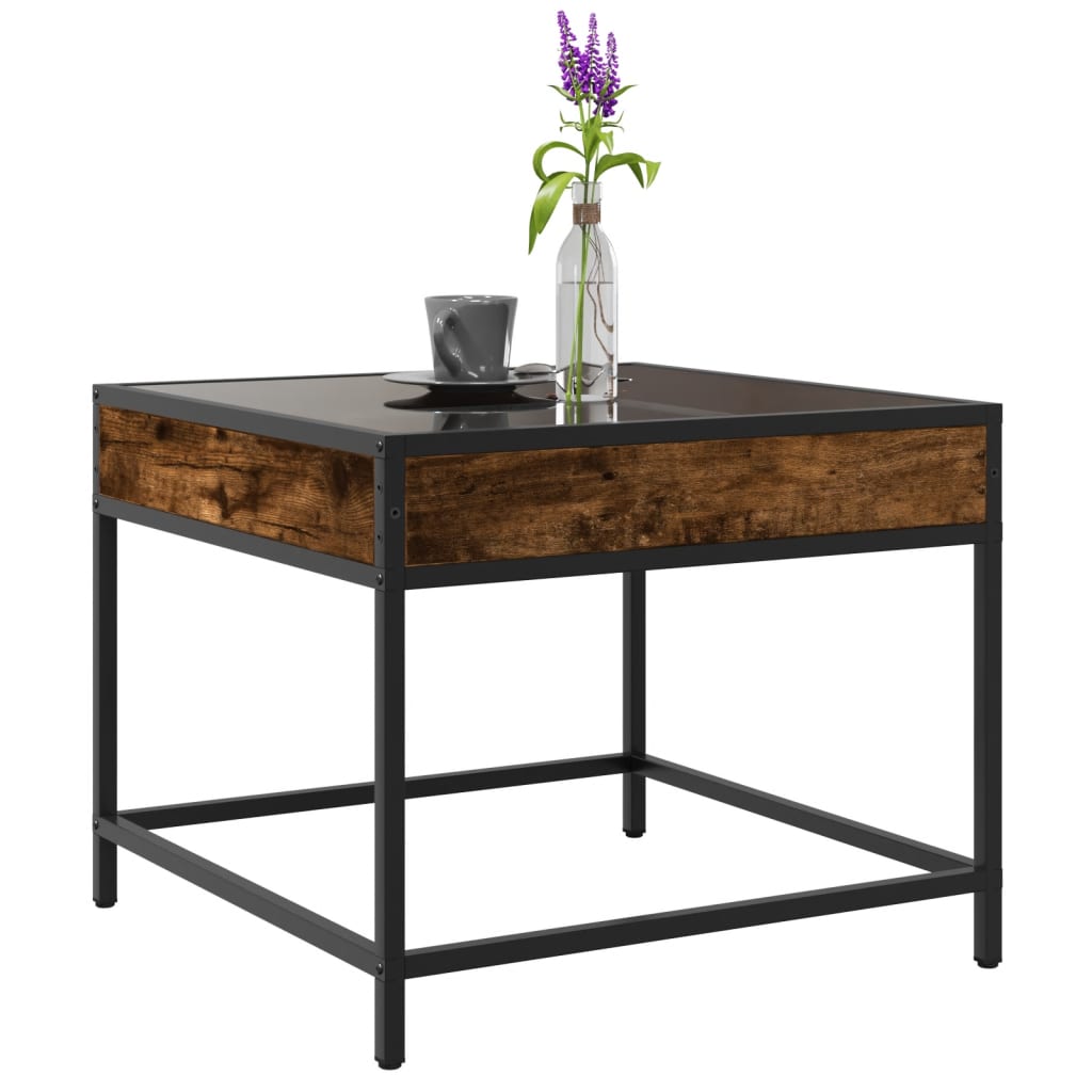 Table basse avec LED Infinity chêne fumé 50x50x41 cm - XIOS