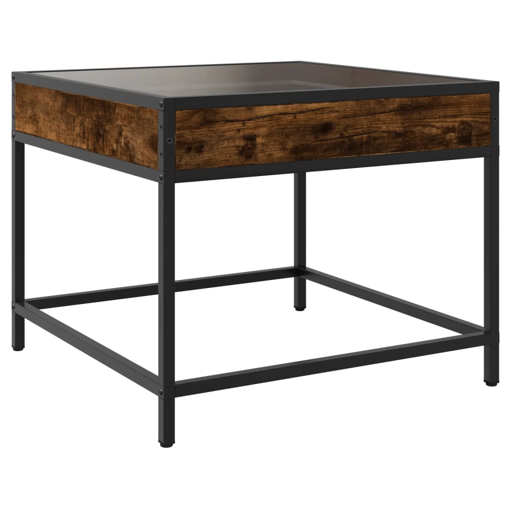 Table basse avec LED Infinity chêne fumé 50x50x41 cm - XIOS