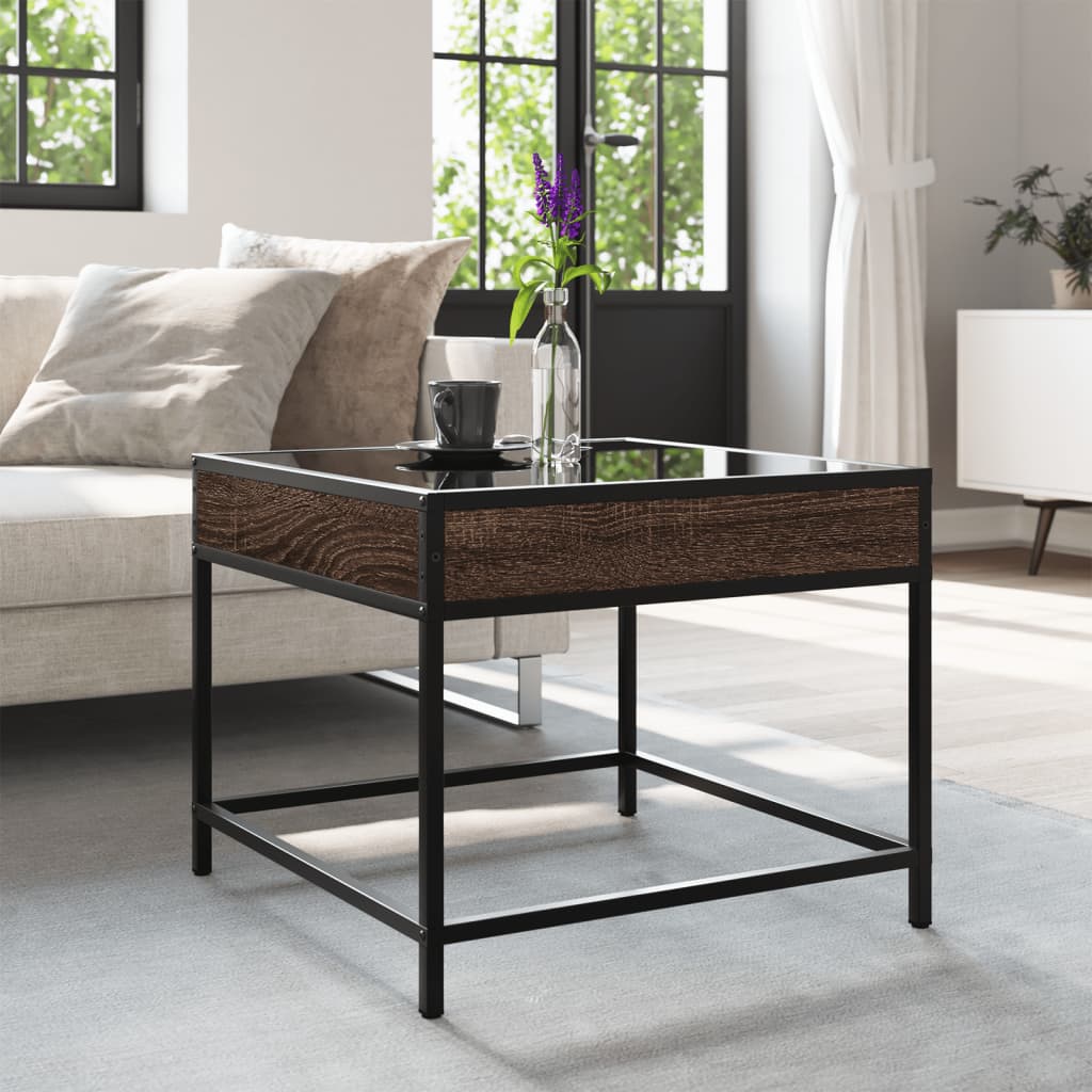 Table basse avec LED Infinity chêne marron 50x50x41 cm - XIOS