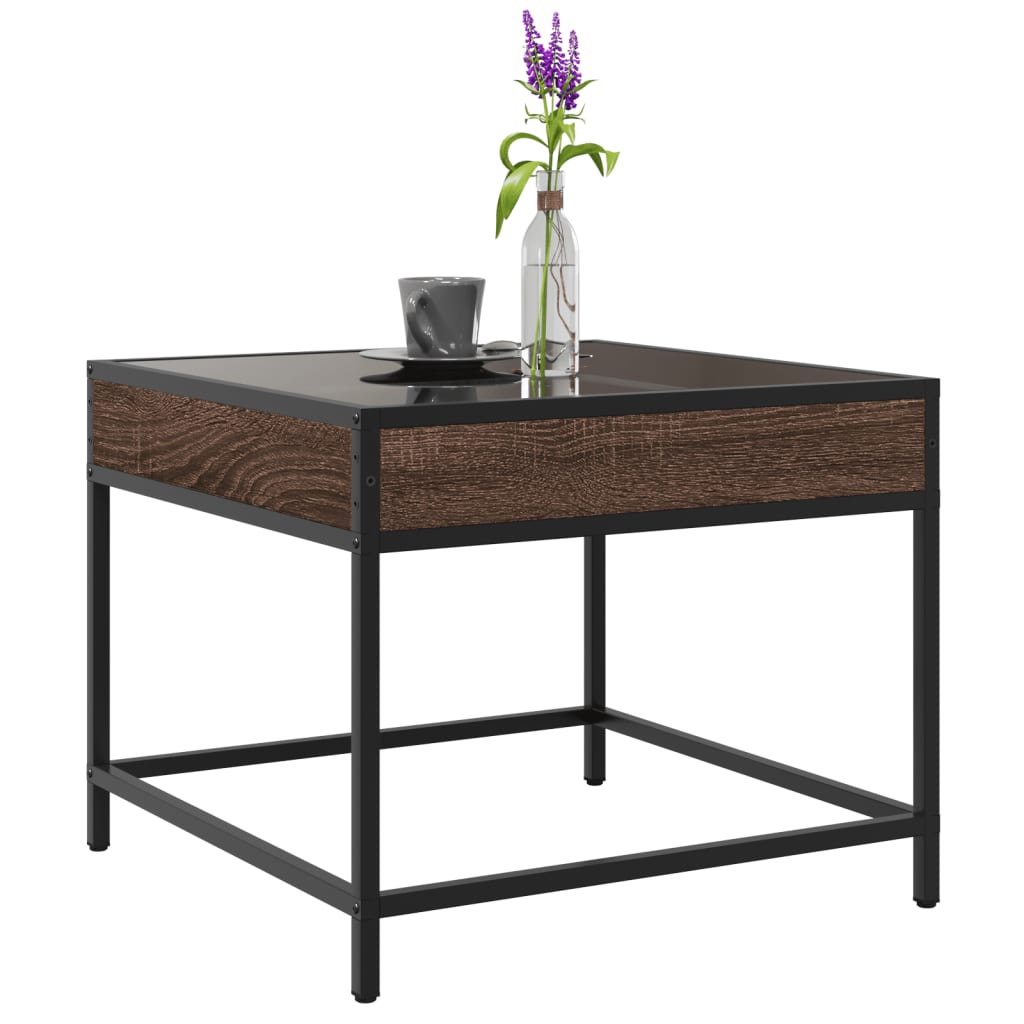 Table basse avec LED Infinity chêne marron 50x50x41 cm - XIOS