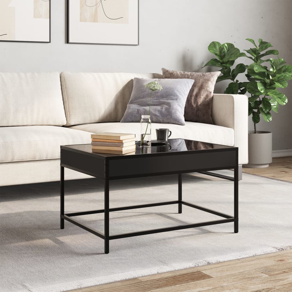 Table basse avec LED infini noir 70x50x41 cm - XIOS