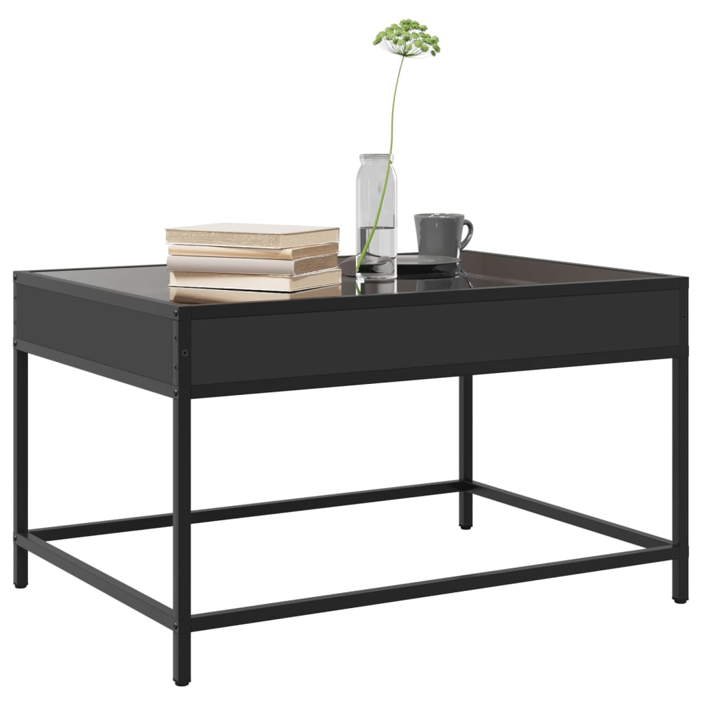 Table basse avec LED infini noir 70x50x41 cm - XIOS