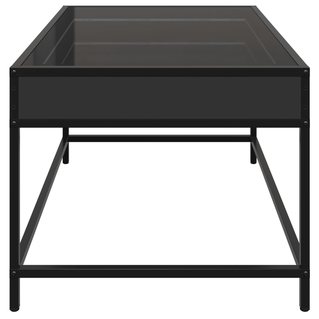 Table basse avec LED infini noir 70x50x41 cm - XIOS